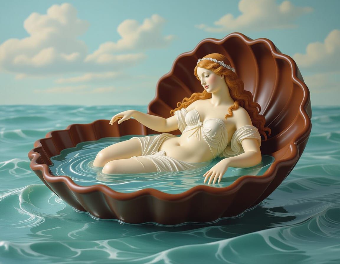 Chocolate Venus Birth in Renaissance Style