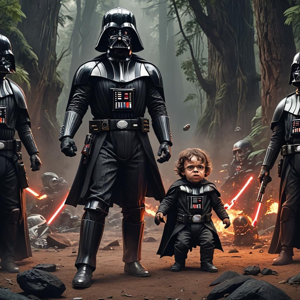 Rick Moranis as Midget Darth Vader, Detailed Art