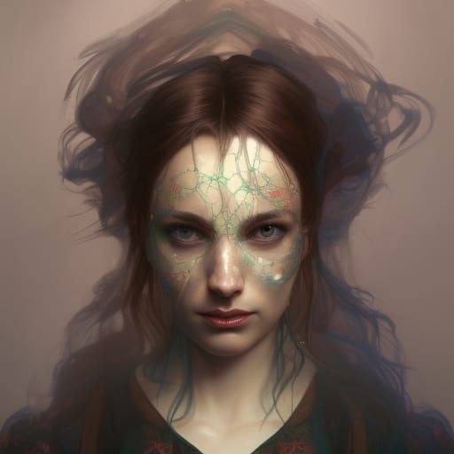 Ghost of Christmas Future Portrait in Art Nouveau Style
