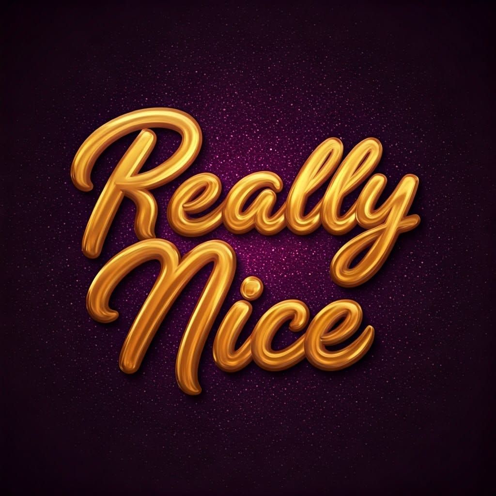 Metallic Gold Lettering on Glittering Purple Background