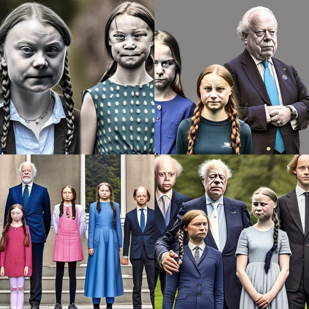 Greta Thunberg Meets the Rothschilds: Airbrush Portrait