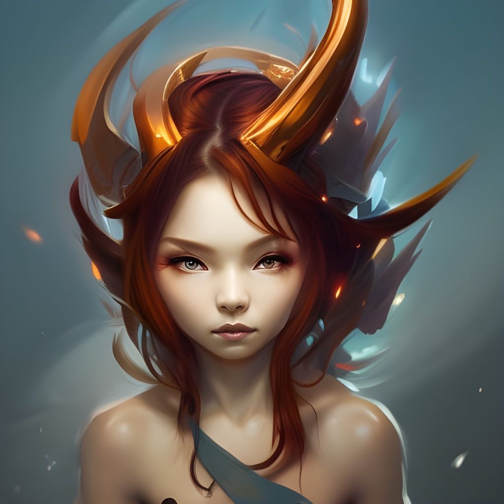 Chibi Dragon Portrait in Hyperdetailed Digital Art