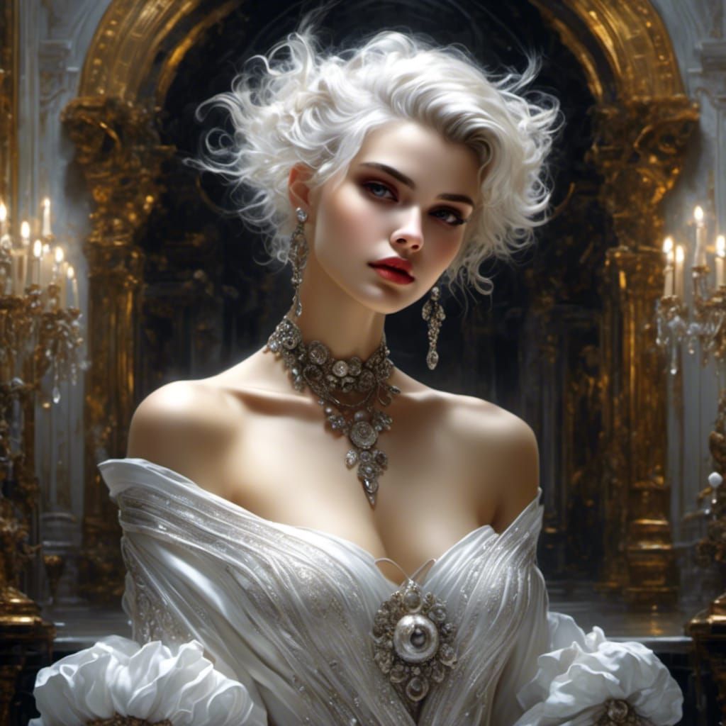 Elegant Italian Woman in Gothic Style Portrait