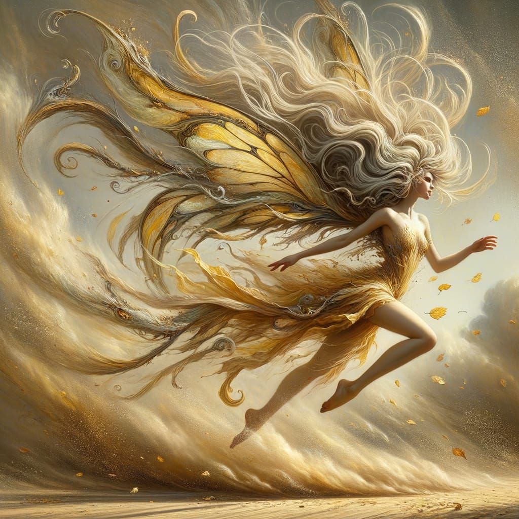 Faerie Leaps in a Windstorm: Digital Matte Painting