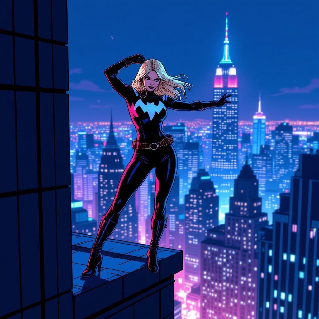 Gwen Stacy Reveals Party Gear Over Cityscape