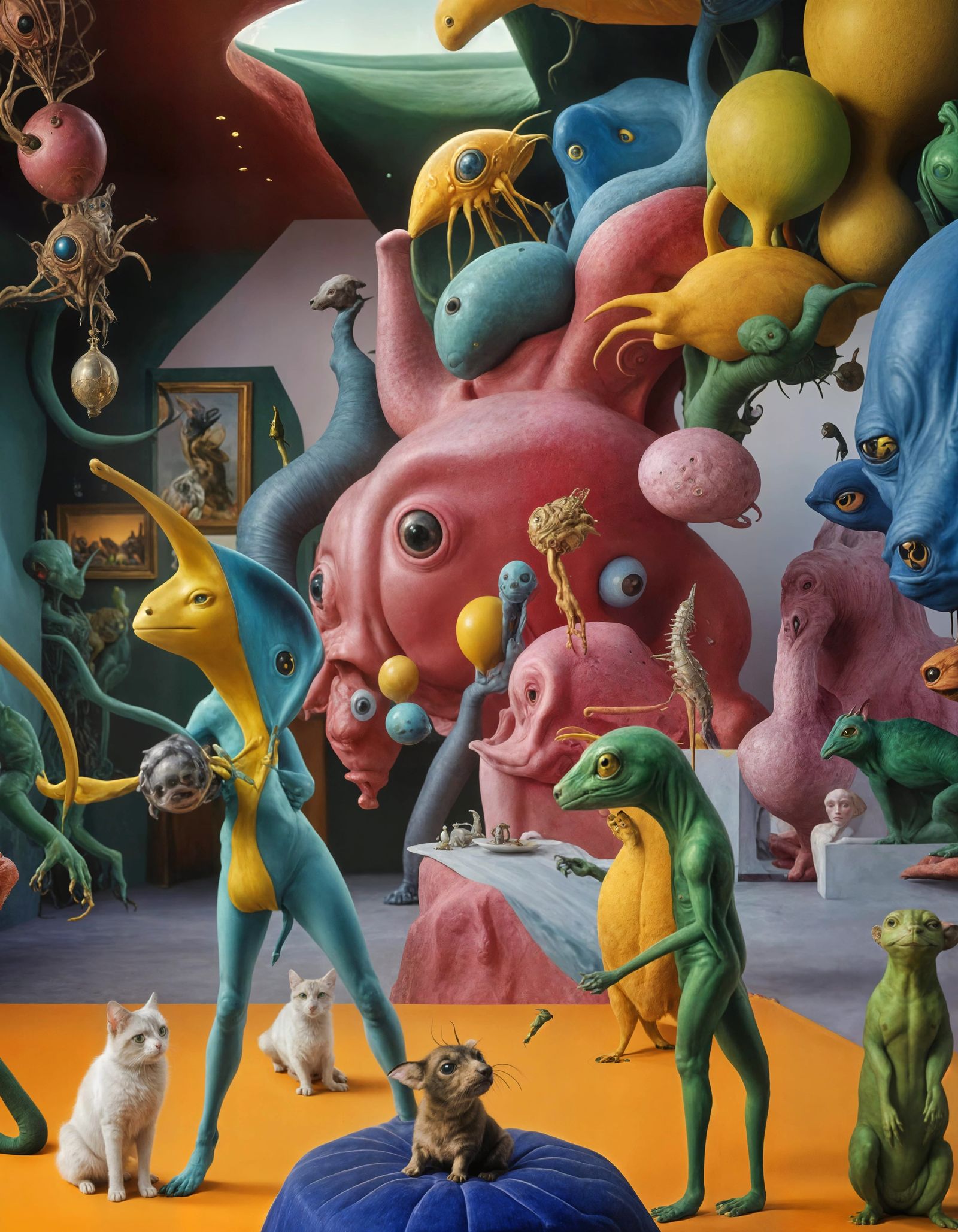 dramatic pose: gecko feeds horned ra(t)bbit