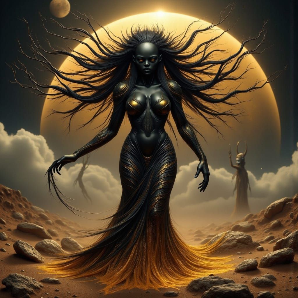 A Plus-Size Alien Goddess in Noir Royale