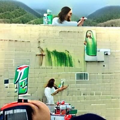 Jesus Paints with Mountain Dew: An Unexpected Scene