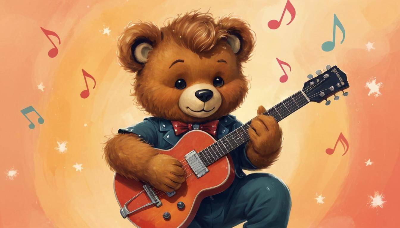 Rockabilly Teddy Bear Retro Illustration