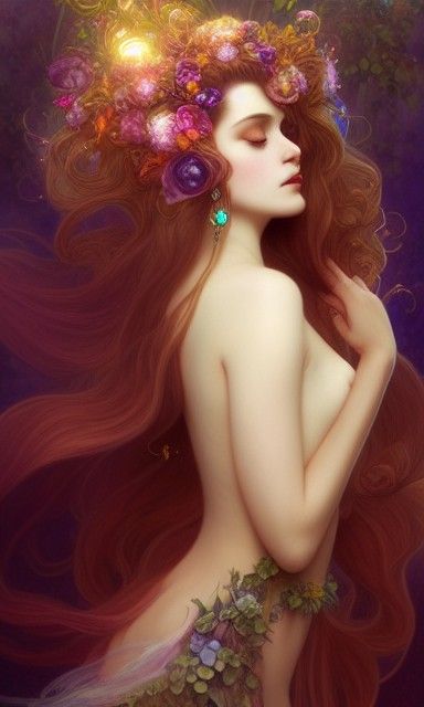 Corrupted Elf Woman in Dark Fantasy Style