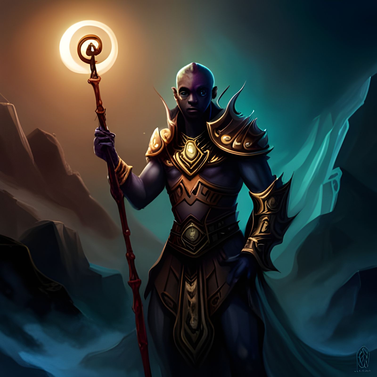 Mysterious Dark Elf God of Shadows