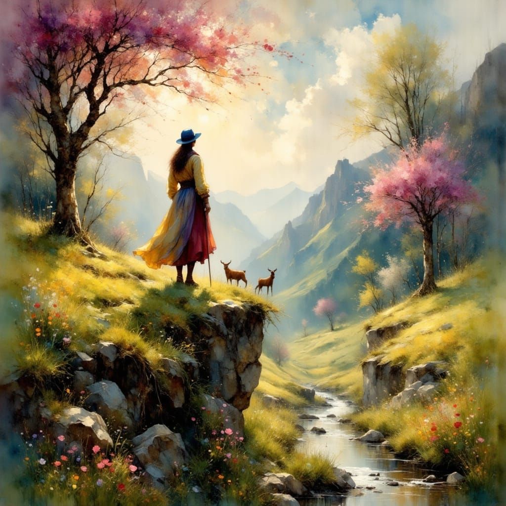 Magical Spring Landscape by Mediaeval Traveller