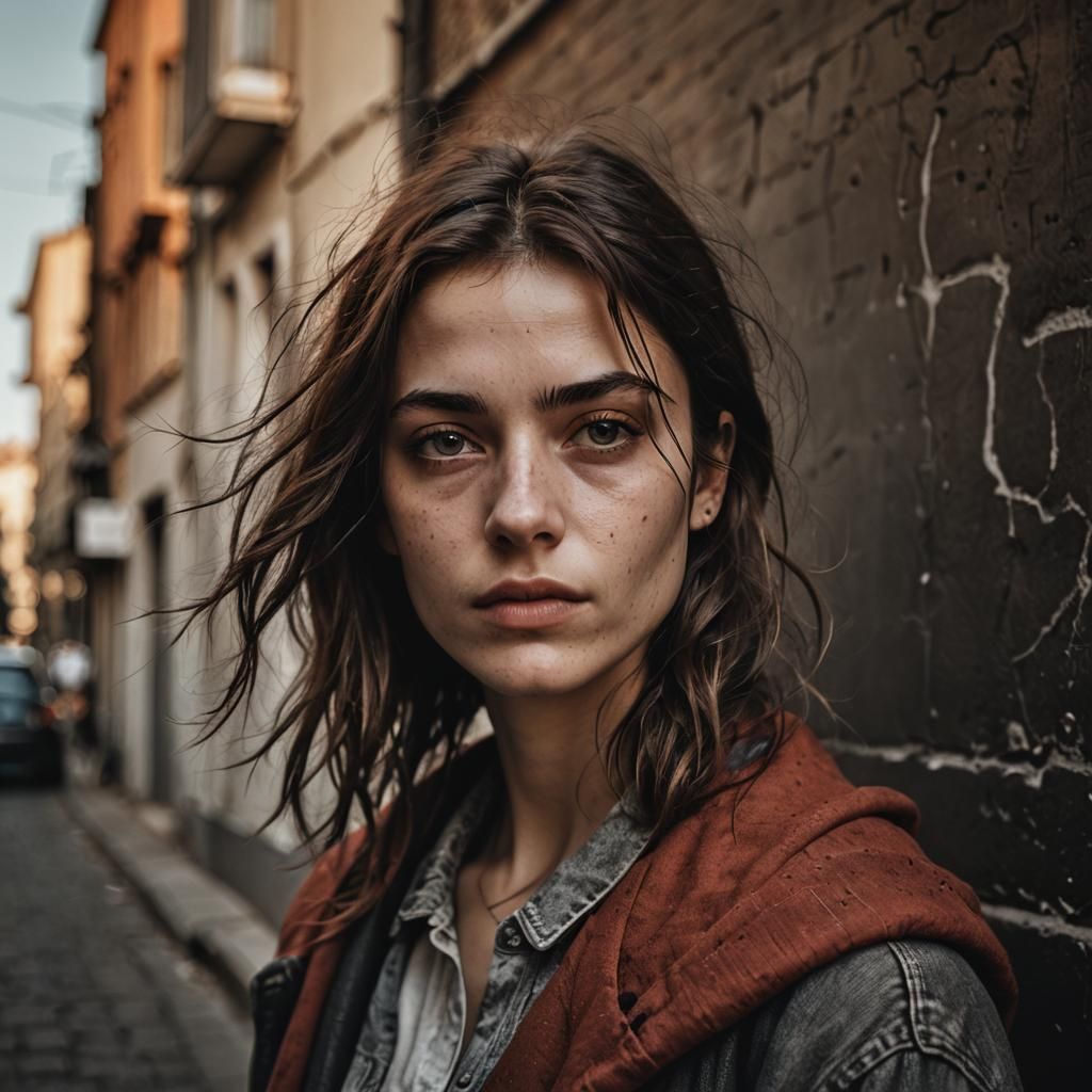 portrait of a young woman Close up portrait, ambient light, ...