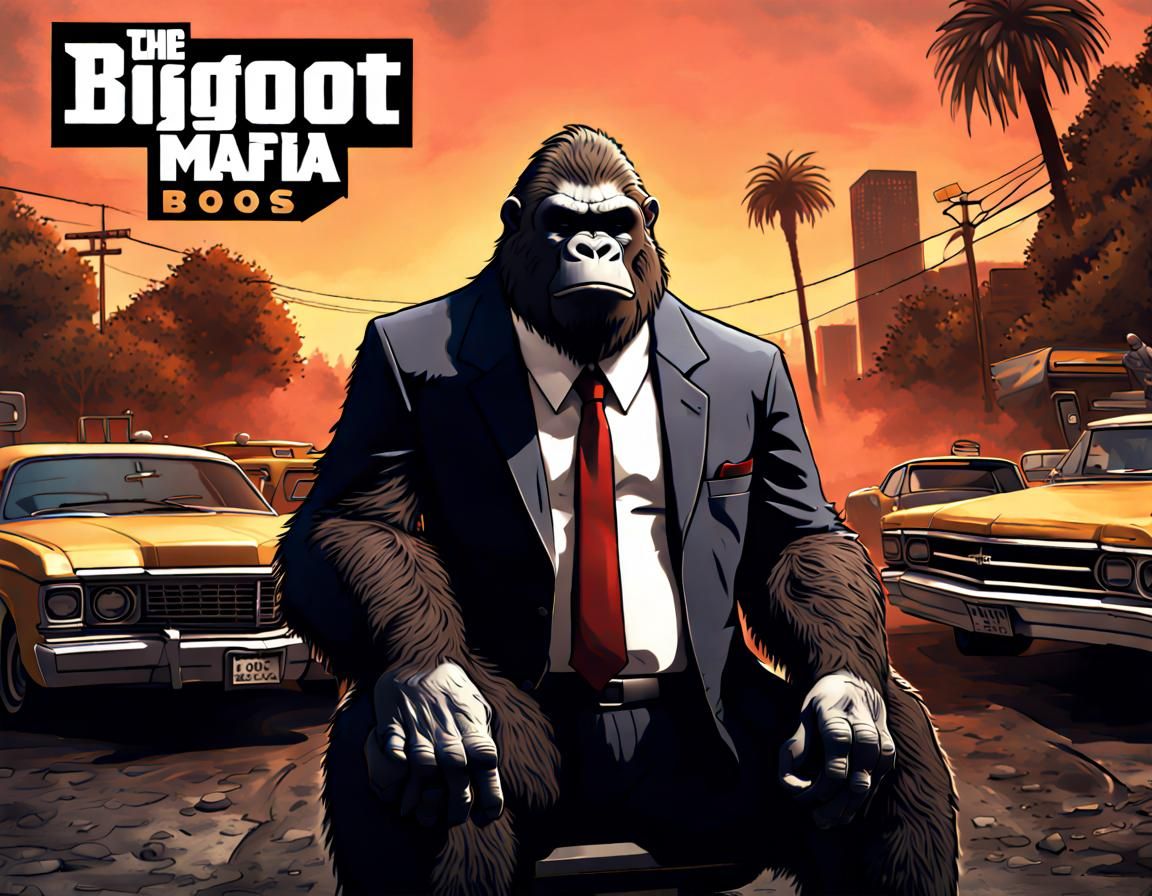 Bigfoot Mafia Boss in GTA Game Art Style