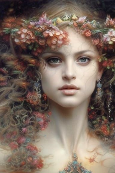 Goddess Casting Magic: Hyperdetailed Digital Portrait