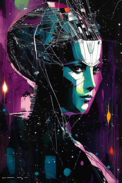 Sinister Borg Queen Portrait in Cartoon Style