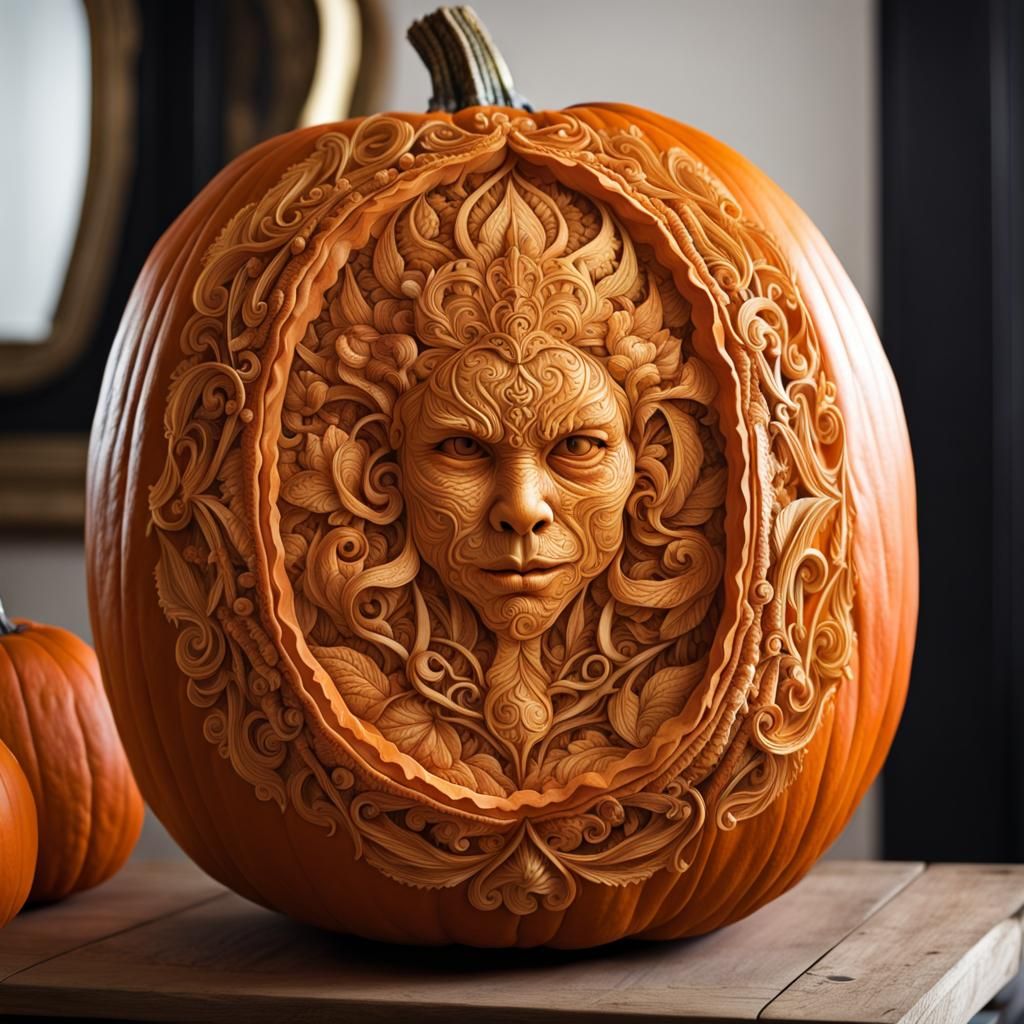 Most beautiful, award winning pumpkin carving, intricate detail