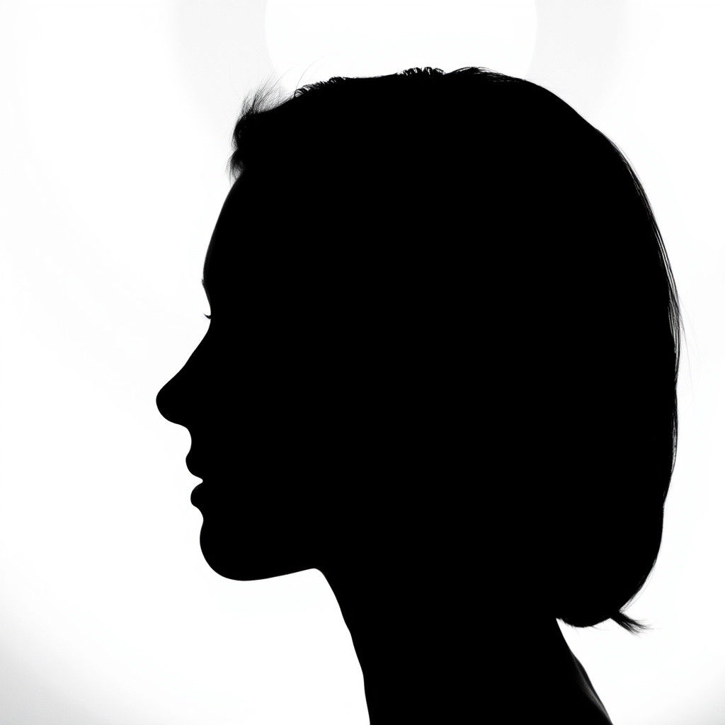 Dramatic Silhouette: Woman in Shadow with Halo Light