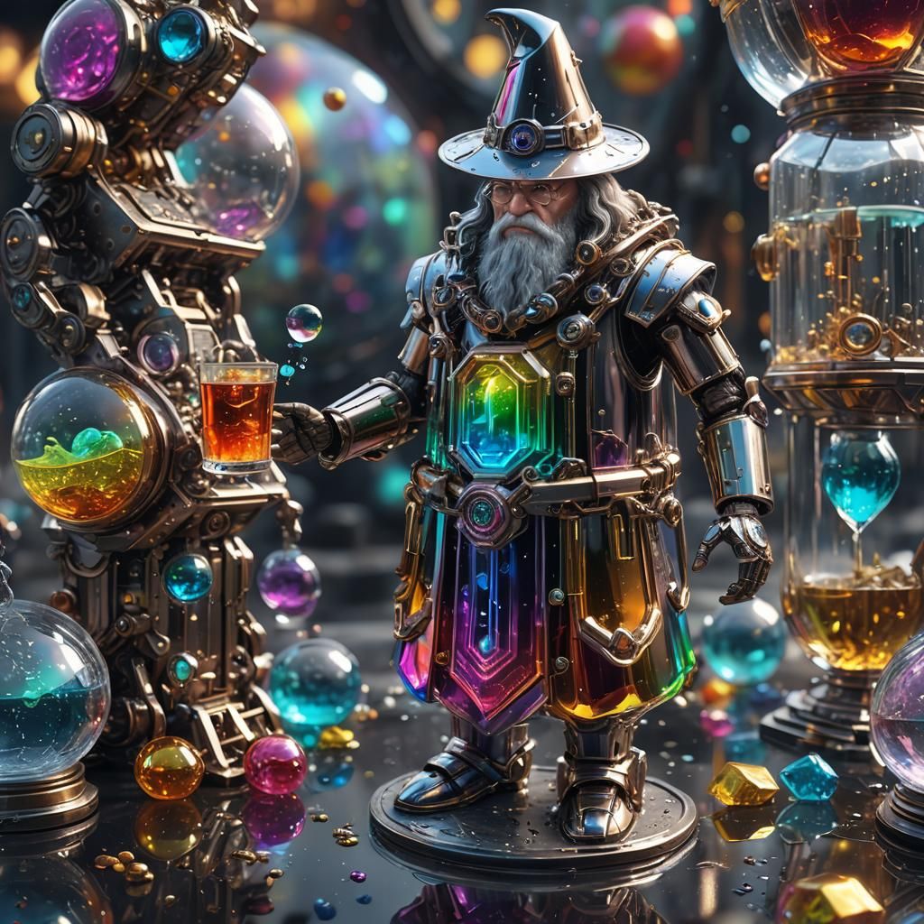 Futuristic Wizard Alchemist in a Sci-Fi Setting