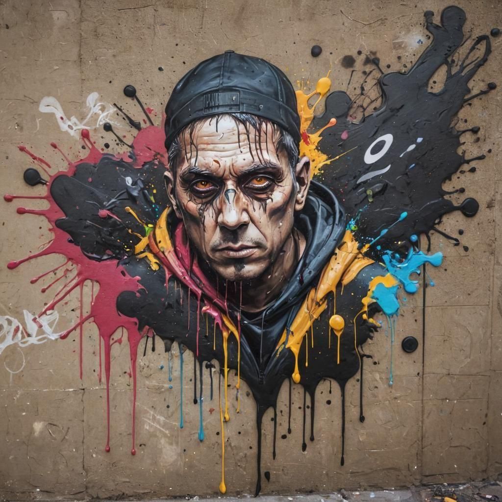 Godfather of the Night: Colorful Graffiti Street Art
