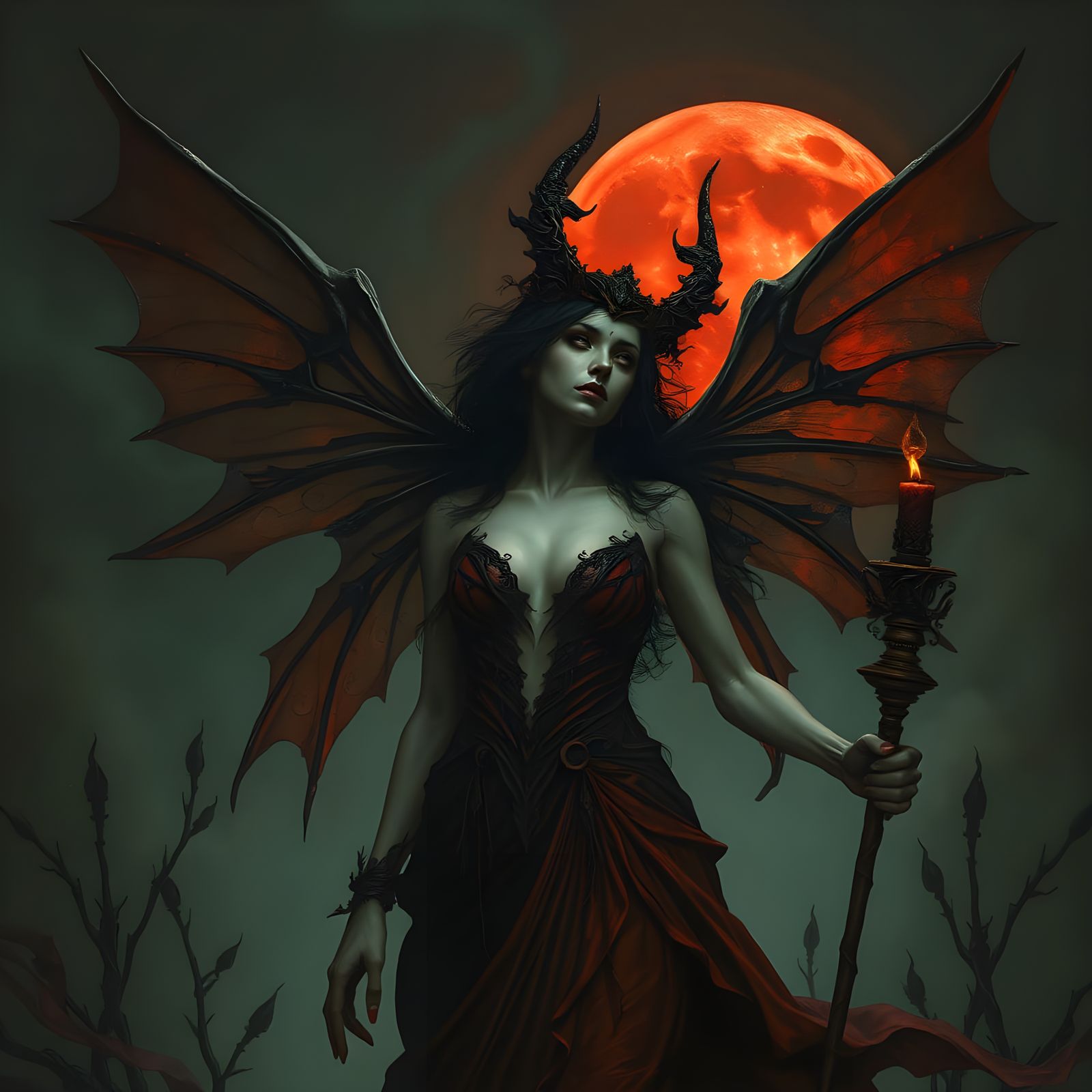 Dark Faerie Queen in Gothic Style
