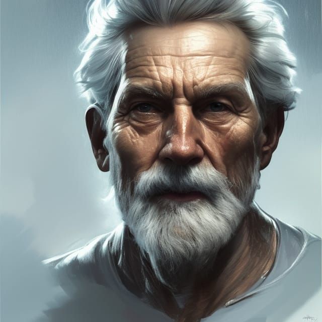 Kind Man Portrait in Hyperdetailed Style