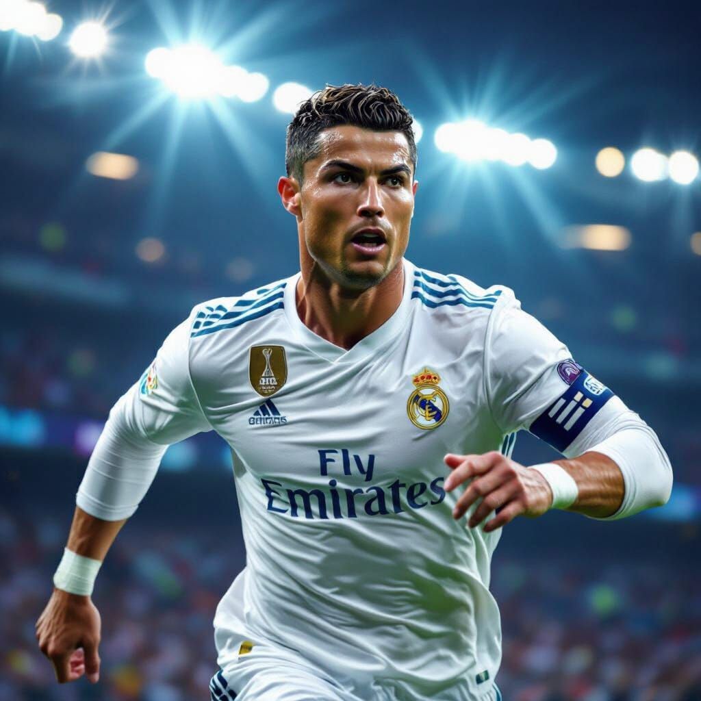 Cristiano Ronaldo in Hyperrealistic Digital Painting Style