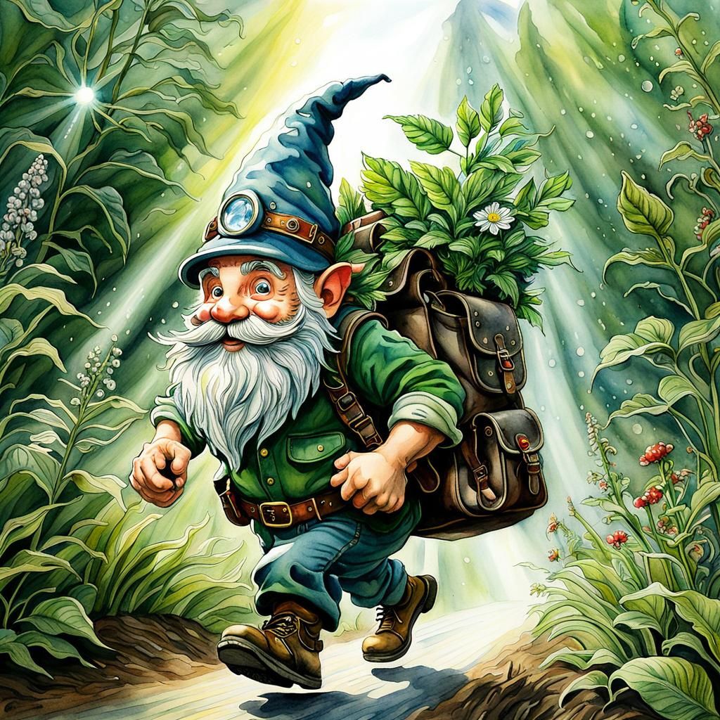 Gnome in a Hurry with Steampunk Engine