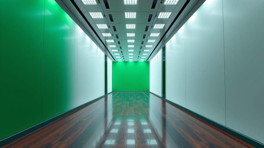 Futuristic Television Studio Hallway in Photorealistic Detai...