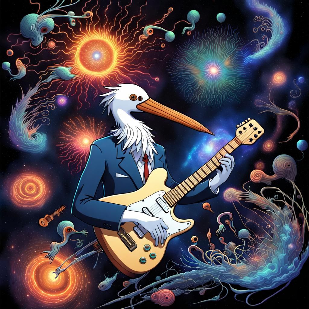 Stork's Surreal Guitar Symphony in Space