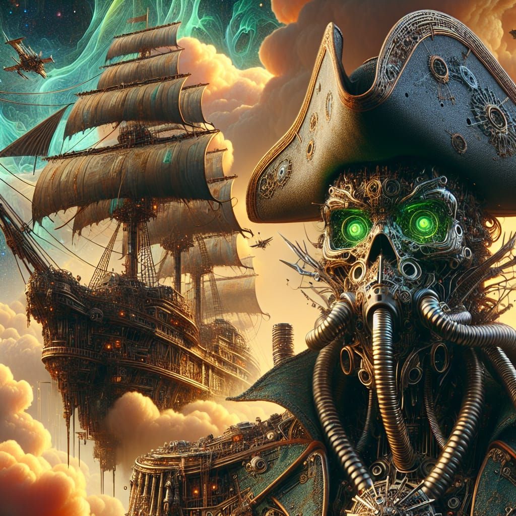 Uranium Ore Mineral as Space Pirate in Matte Painting