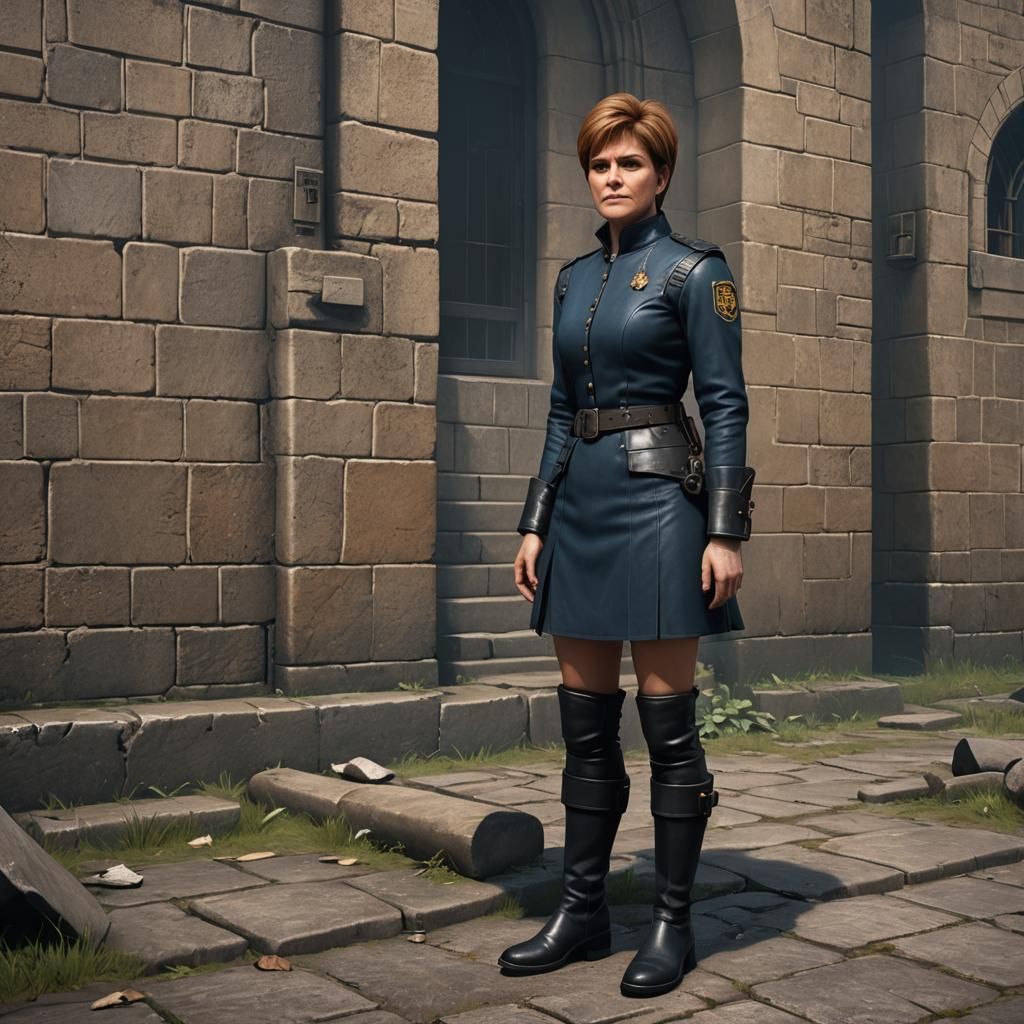 Prison Warden in Leather: Detailed Fantasy Art