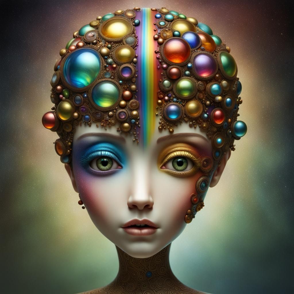 Rainbow Glass World Inside Profile Head