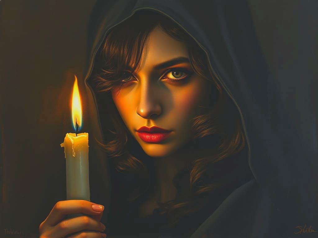 Mysterious Woman in Golden Light