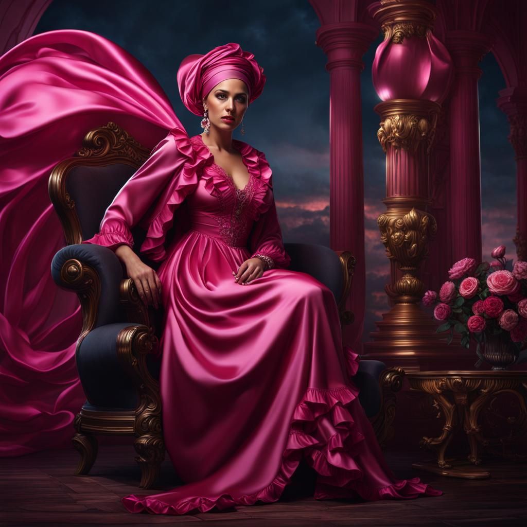 Grimdark Satin Lady: A Photorealistic Digital Painting