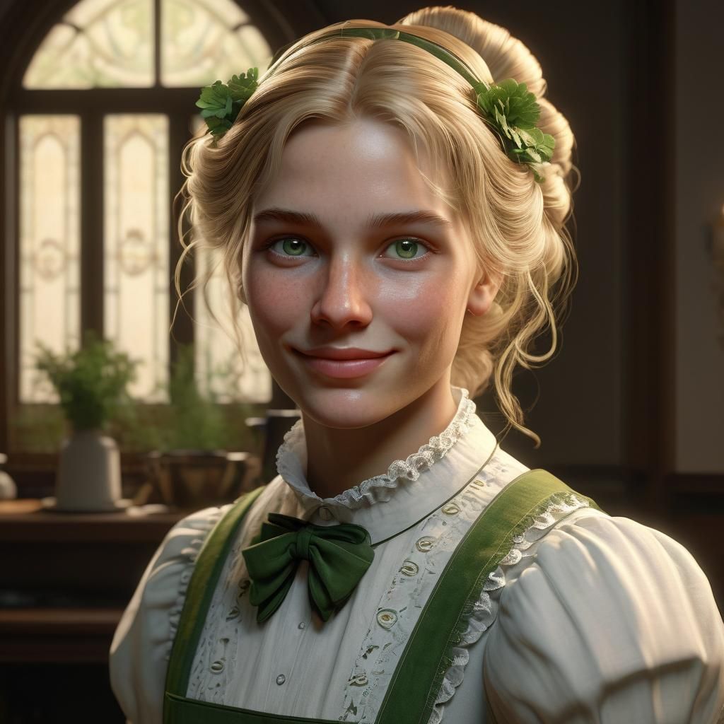 Elegant 1800s Housemaid Portrait in 8K