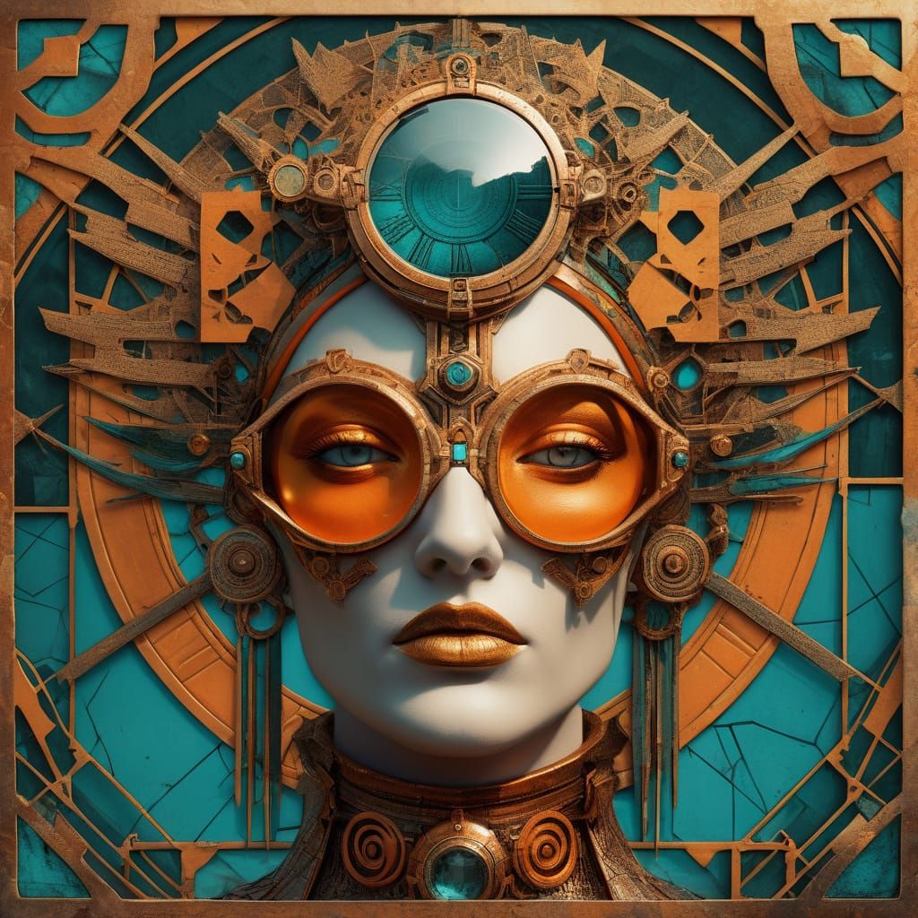 Diva in Steampunk Digital Illustration