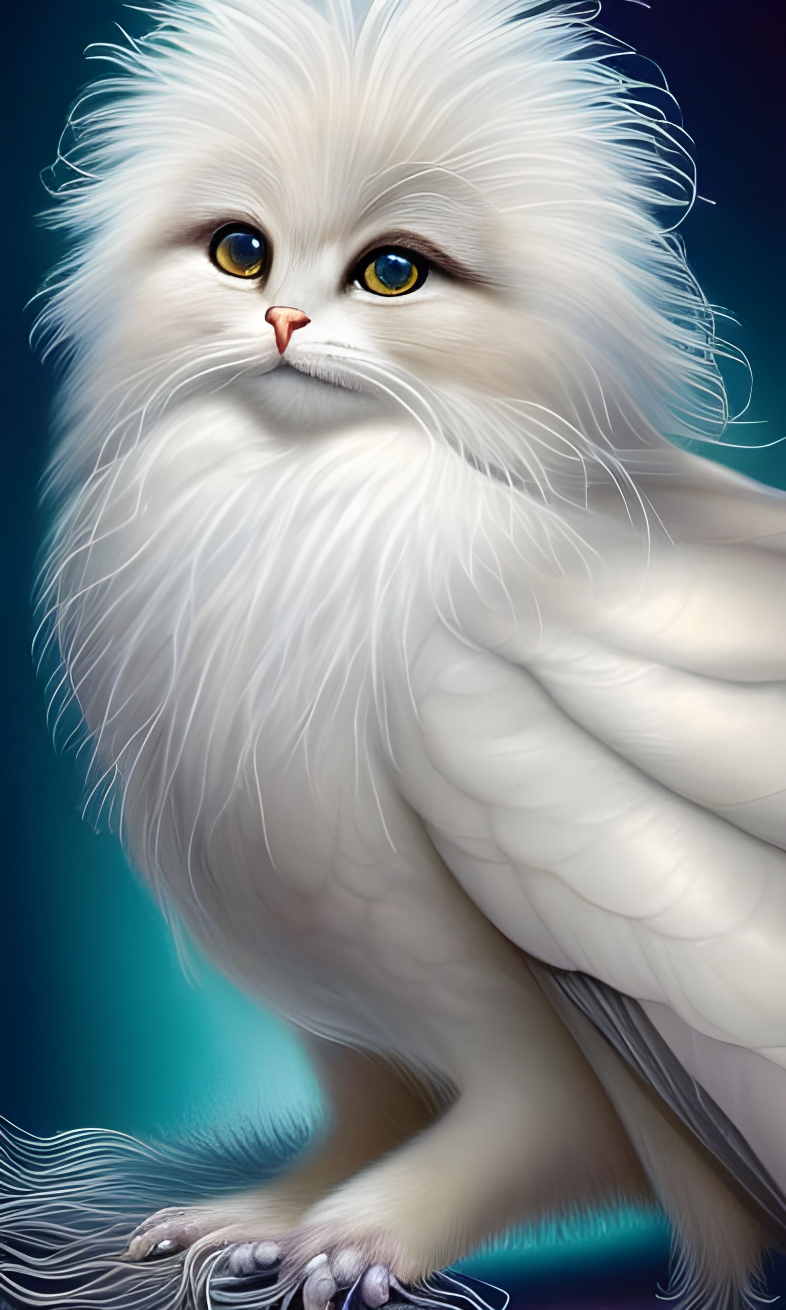 Magical Cat with Pearlescent Filigree Details