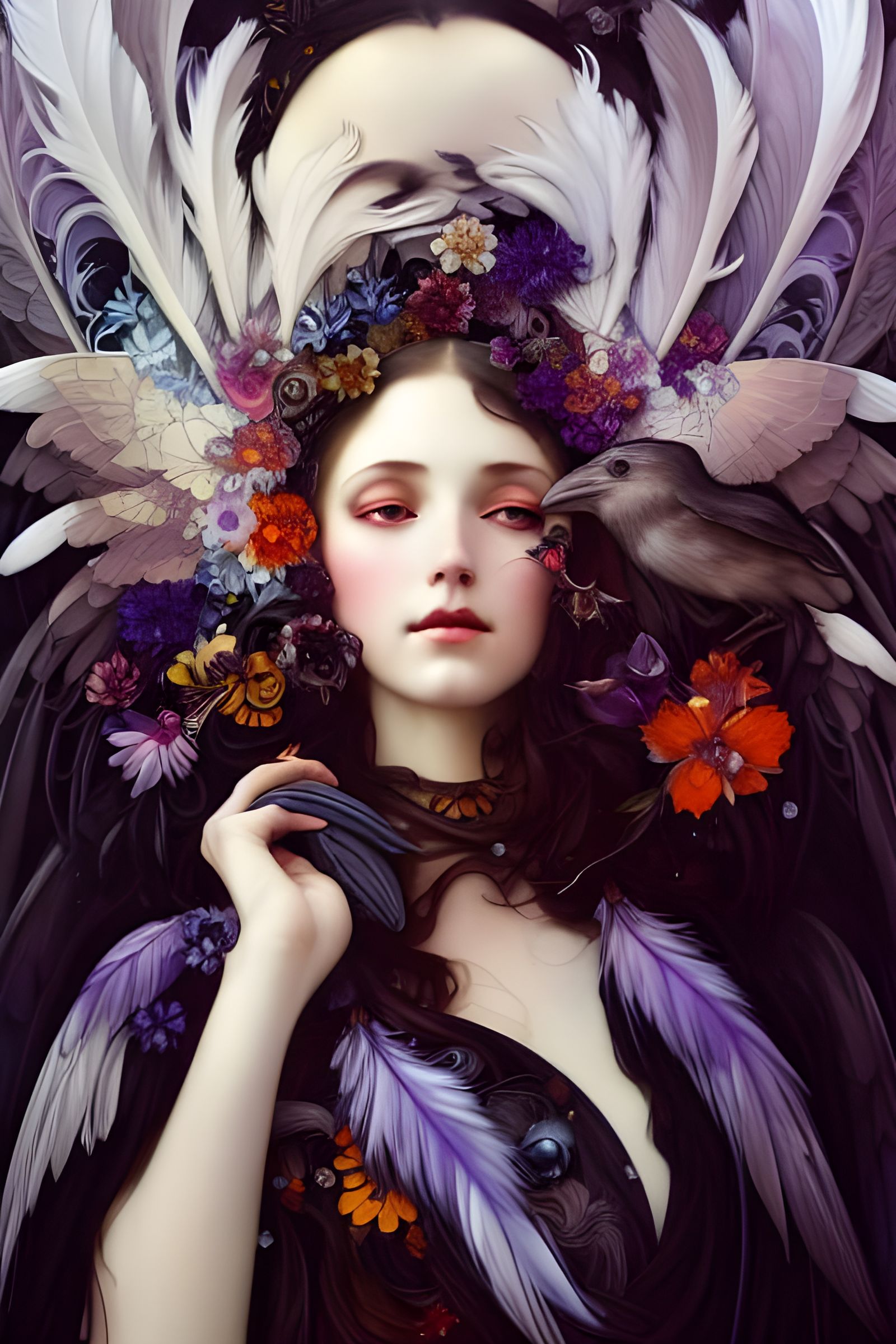 Goddess of Crows: A Maximalist Matte Painting