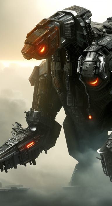 Epic Anime Mech Battle in Matrix Style