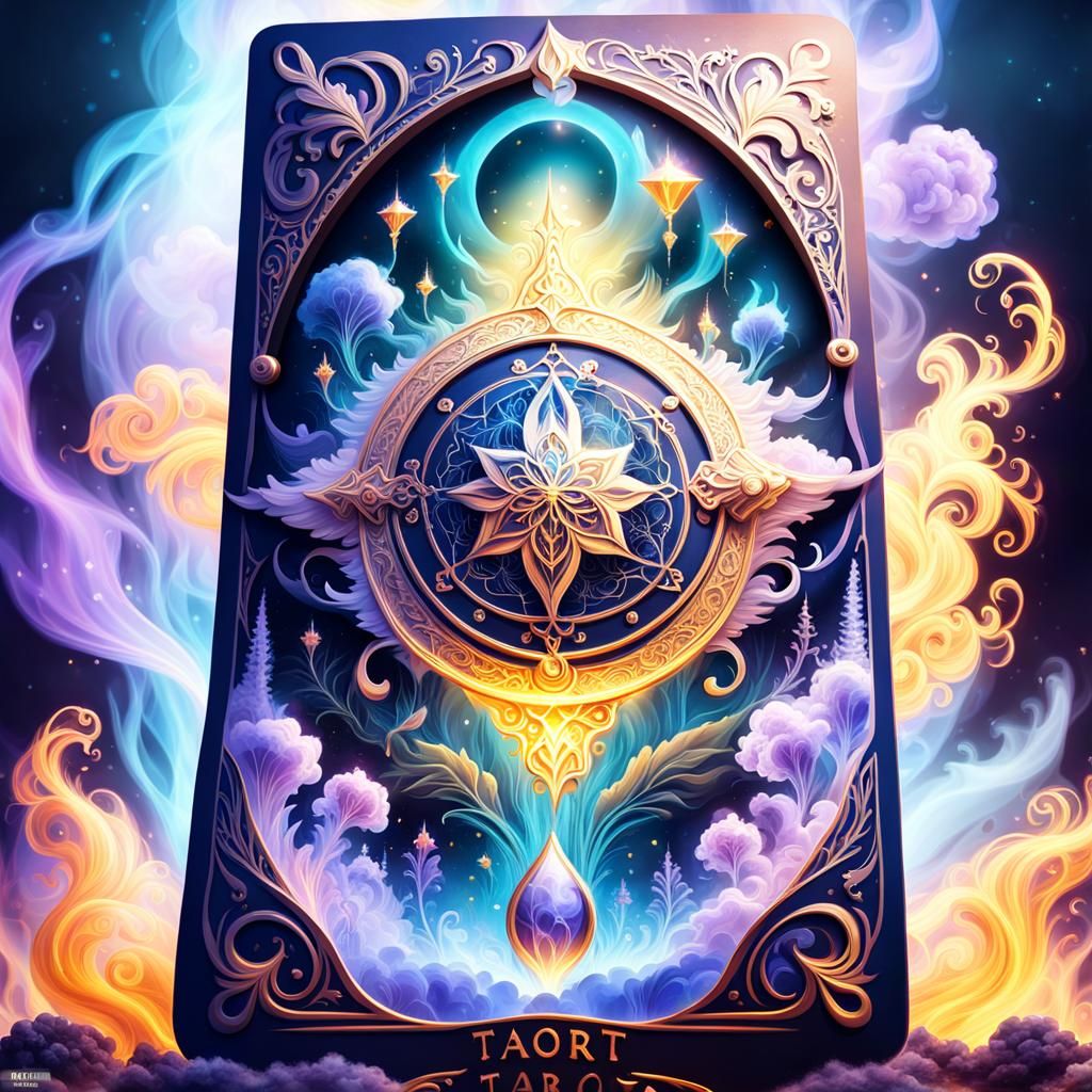 Mystical Tarot Card Illustration with Magic Smoke