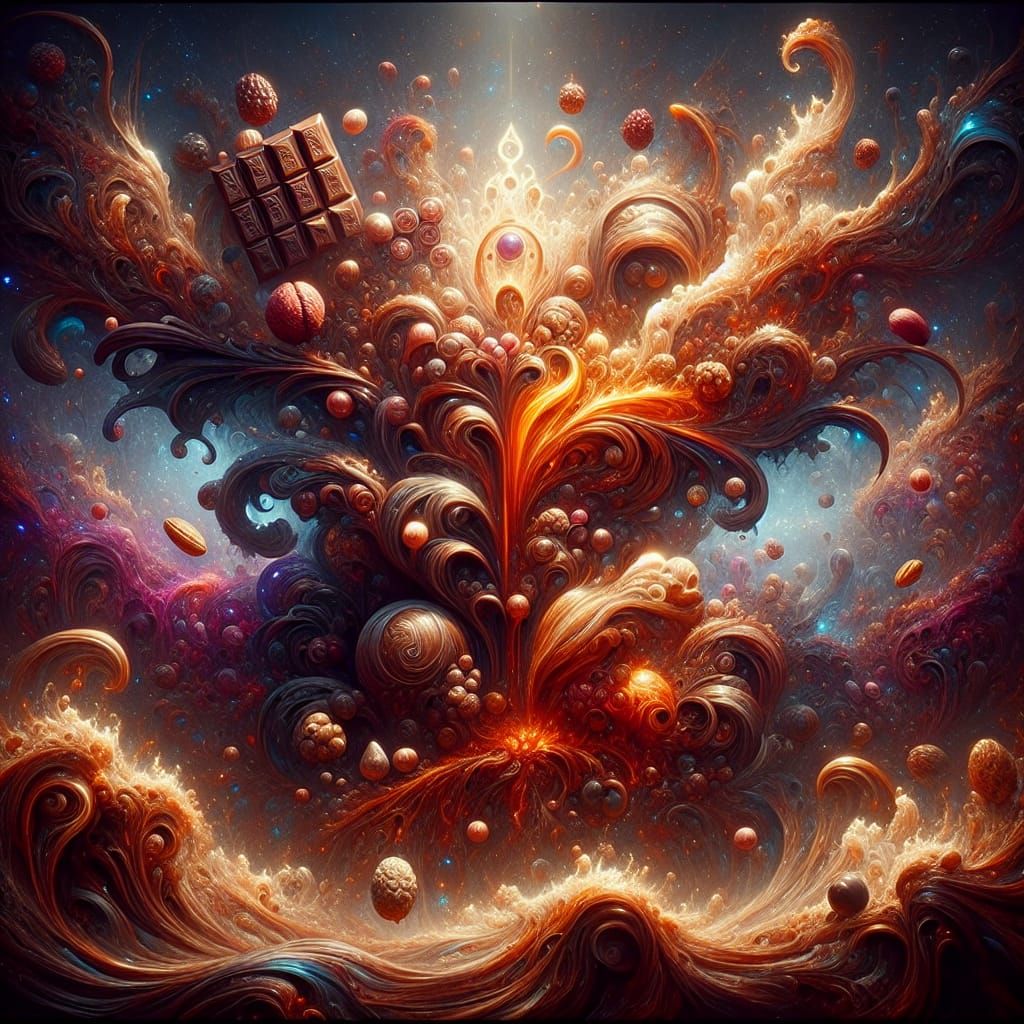 Fantastical Chocolate Concept Art in Matte Painting Style