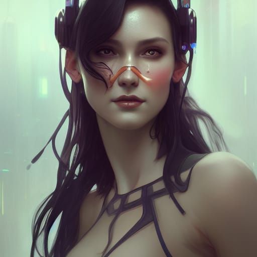 Mysterious Cyberpunk Princess Portrait in 8K