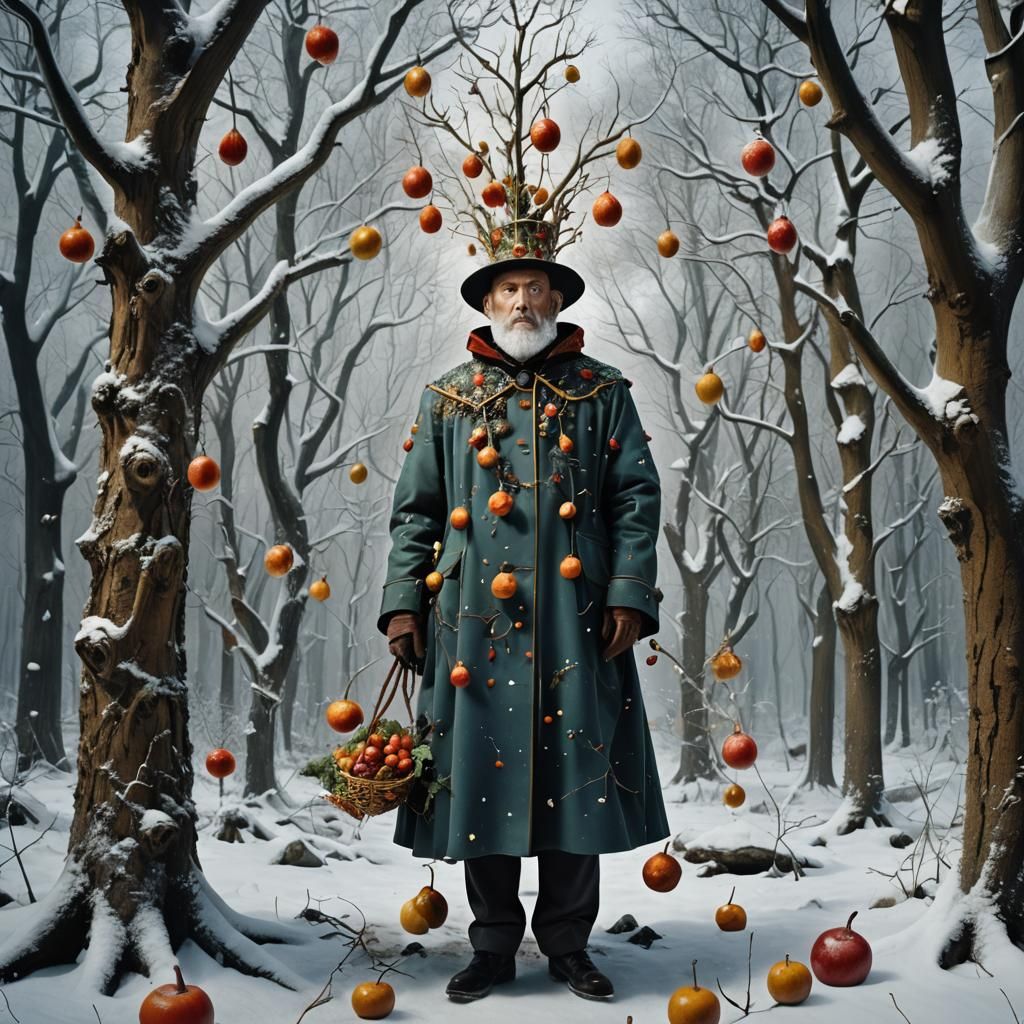 Surreal Bishop in Winter Wonderland