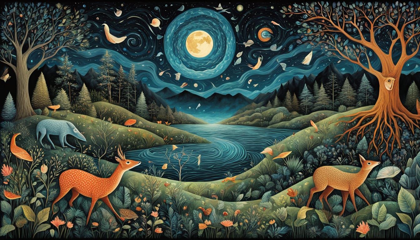 Glowing Bio Art Collage in Cosmic Realms