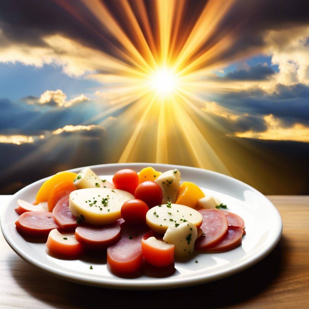 Divine Antipasto Platter in Heavenly Sunshine