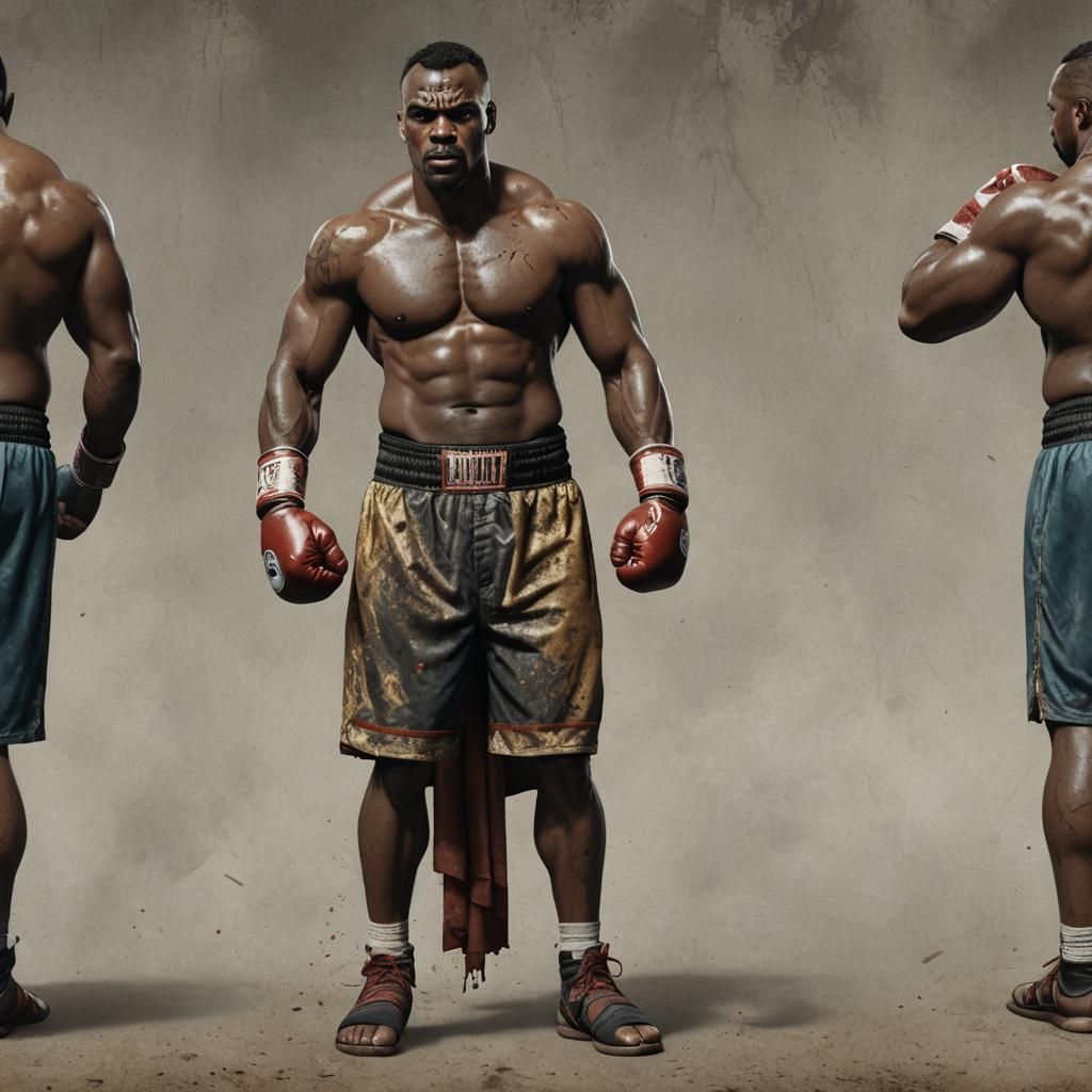 Somalian Heavyweight Boxer: Detailed Matte Painting