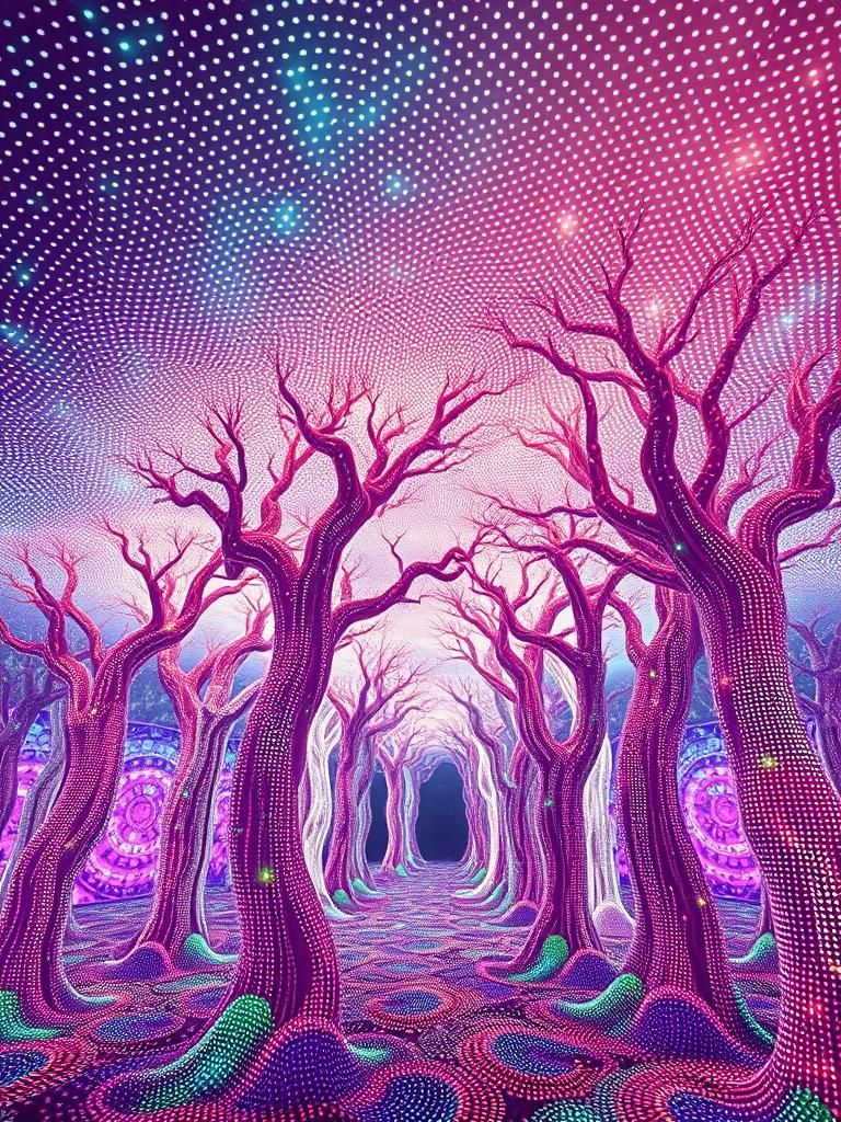 Futuristic Light Installation with Fractal Design