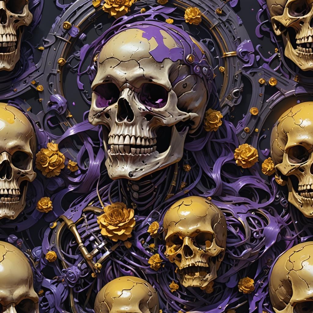 Brain Freeze Skull in Dark Fantasy Style