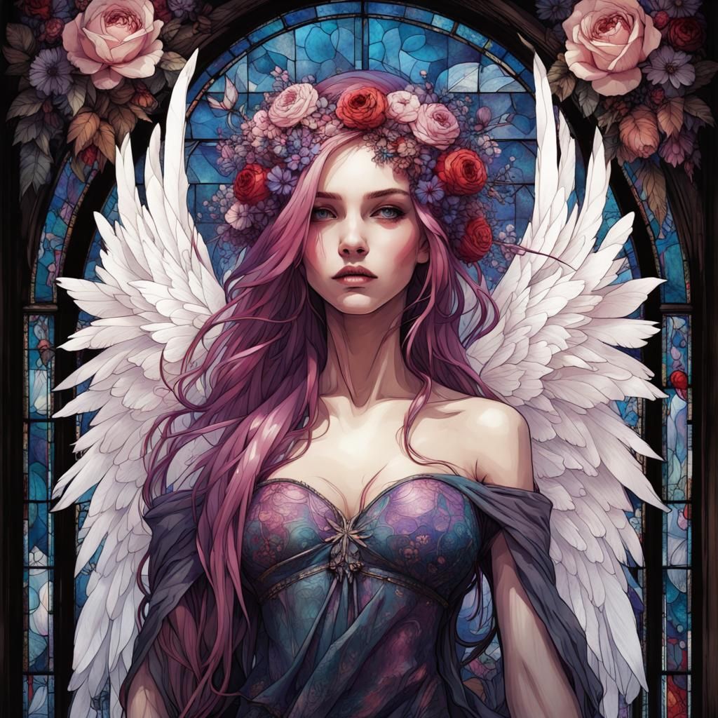 Enchanted Gothic Faery with Angelic Wings